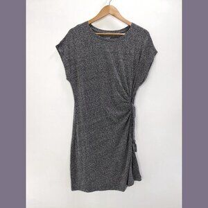 Aerie Size XL Womens Soft Jersey Knit Short Sleeve Side Tie Mini Dress in Gray